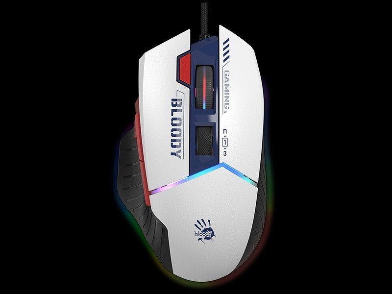 Maus gaming A4Tech Bloody W95Max, 12 000 CPI, RGB, blu