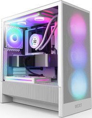 Kuti kompjuteri NZXT H5 Flow RGB, Mid Tower, xham i temperuar, e bardhë