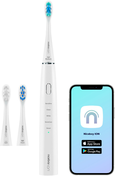 Furçë dhëmbësh sonike Niceboy ION SmartSonic, e bardhë