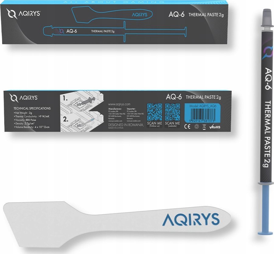Termopastë AQ-6, përcjellshmëri e lartë termike, jo përçuese elektrikisht
