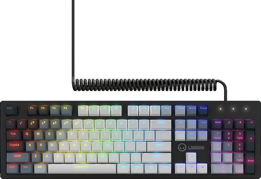Tastierë mekanike gaming Lorgar Azar 514 RGB, me kabllo, 104 taste, e bardhë
