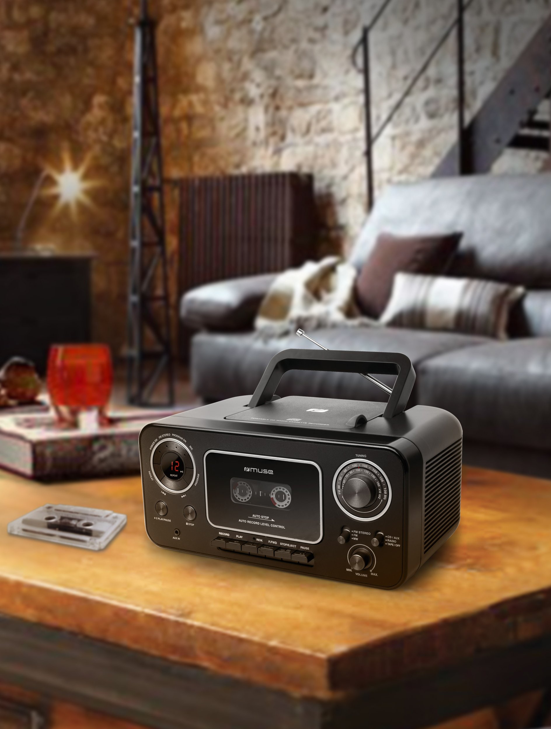 Radio CD Muse M-182 RDC, FM, me rrymë elektrike, e zezë