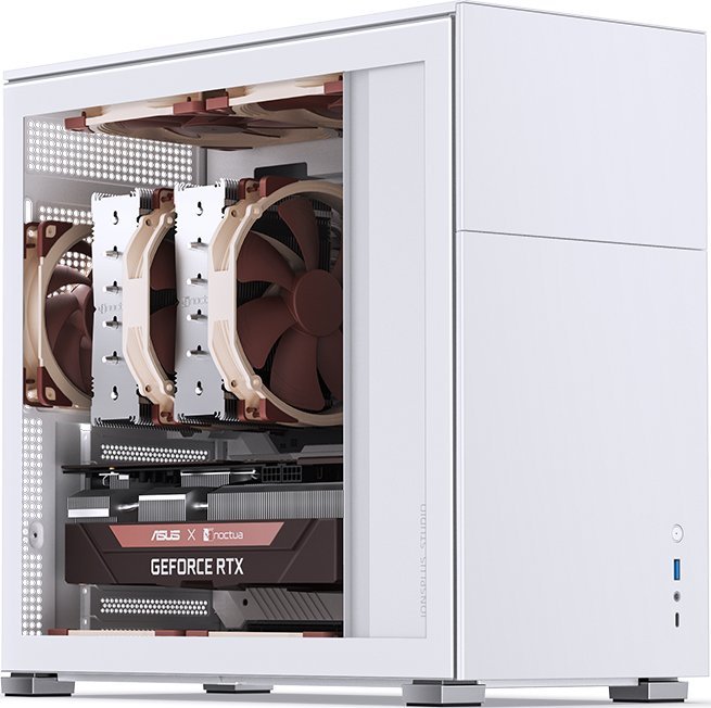 Kутие за компјутер Jonsbo D41, Micro ATX, страничен панел од калено стакло, бела