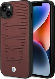 Mbrojtëse telefoni BMW BMHCP14S22RPSR për iPhone 14, model lëkure, burgundy