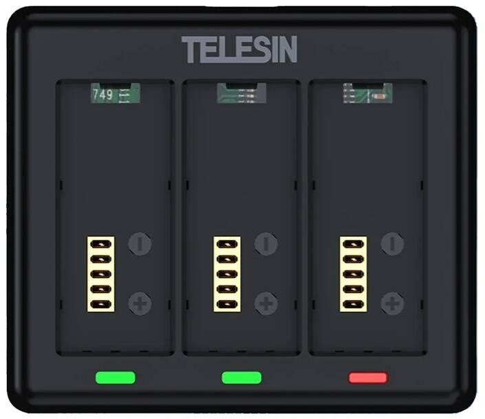 Ngarkues baterish TELESIN S0-BCG-12-TGP, për GoPro Hero 13, karikim i shpejtë, i zi