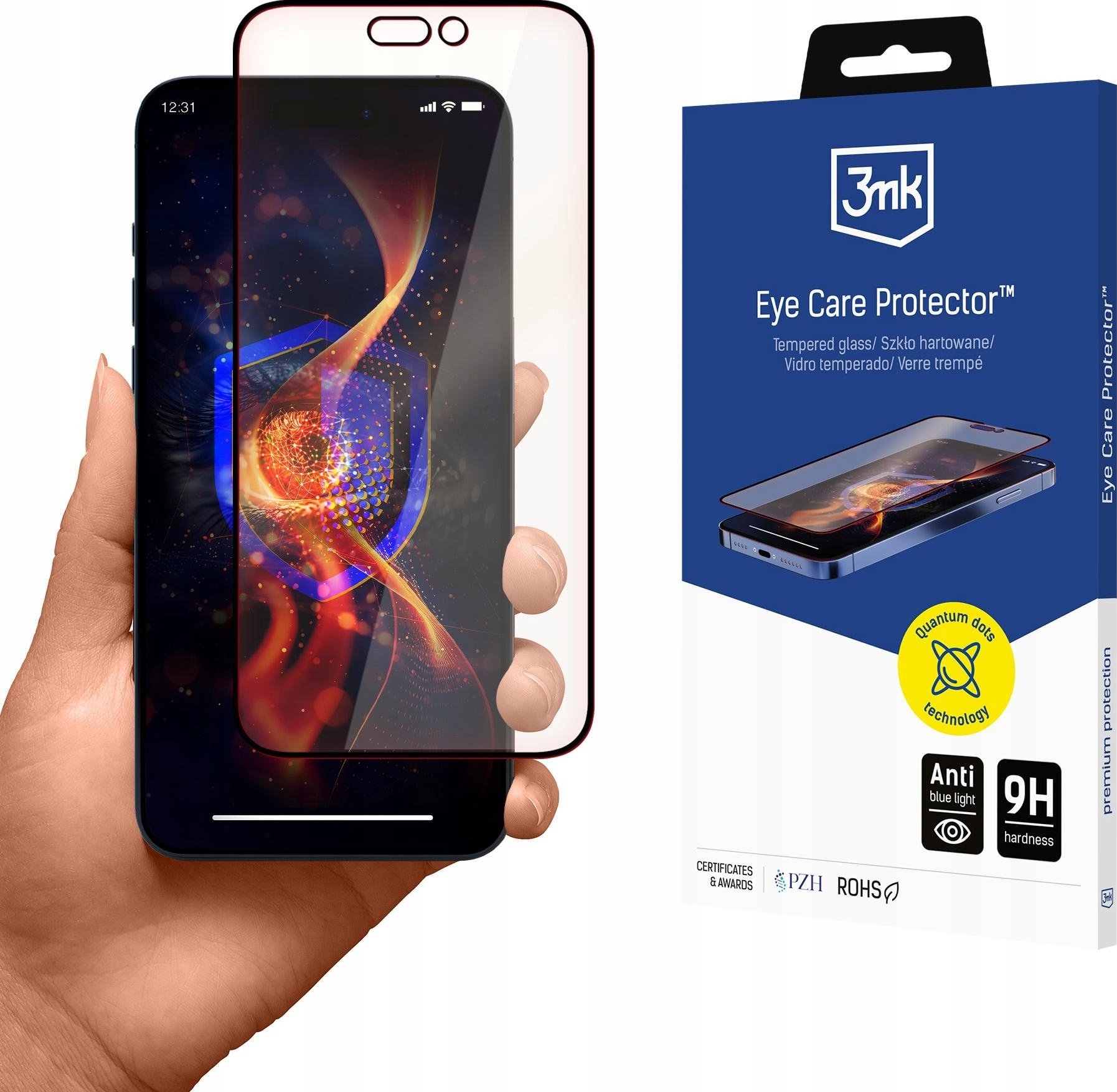 Mbrojtës ekrani 3mk Eye Care Protector, për iPhone 15 16, xham i temperuar, transparnet