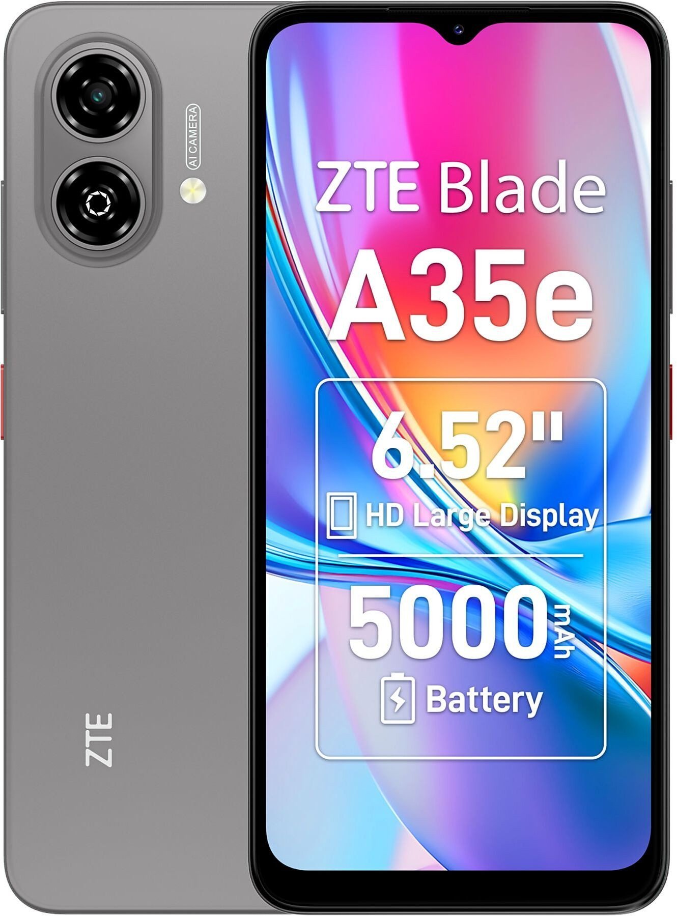 Телефон ZTE Blade A35e, 32GB, 4G, сребрено сива
