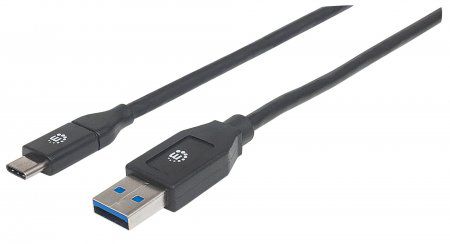 Kabllo Manhattan USB-A - USB-C, 2m, e zezë