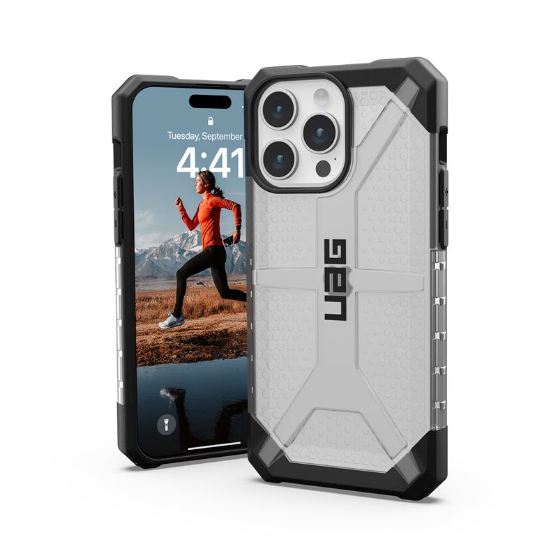 Футрола за телефон UAG Plasma Ice за iPhone 15 Pro Max, 6.7\", отпорна на удари, транспарентна