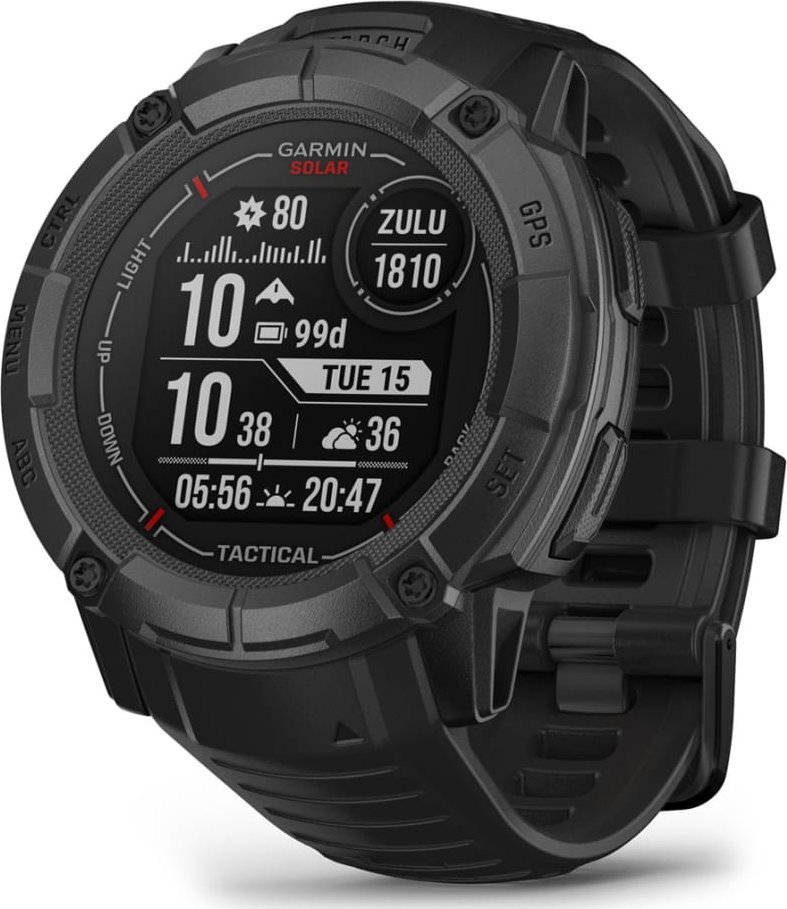 Ora sportive Garmin Instinct 2X Solar Tactical Edition, GPS, karikim solar, e zezë