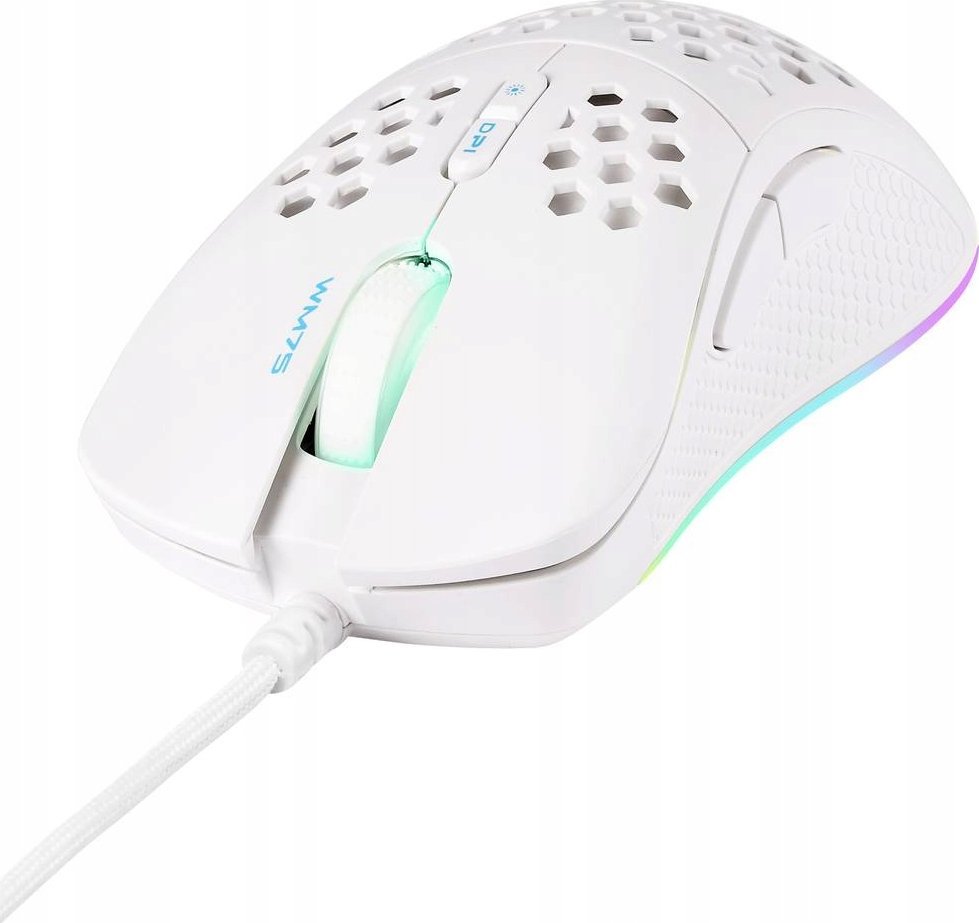 Maus gaming Deltaco Gaming WM75, 6400 DPI, 7 butona, i bardhë