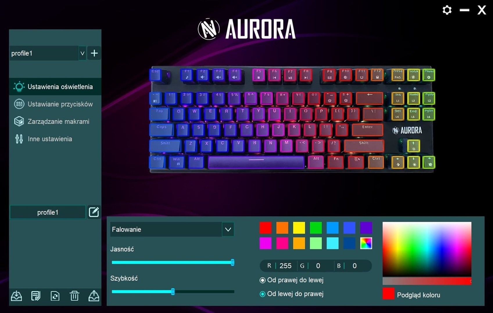 Tastierë iBOX Aurora K-2R, Blue Switch, RGB, e zezë