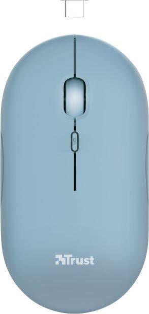 Maus Trust Puck, wireless, USB, i kaltërt