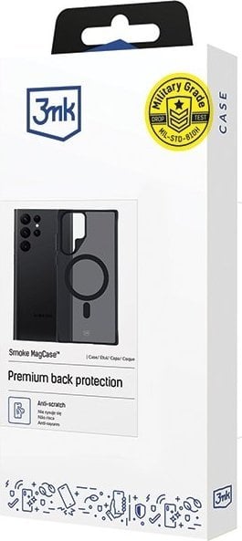 Kapak telefoni 3MK Smoke MagCase, për Samsung Galaxy S23 Ultra, me MagSafe, gjysmë transparent