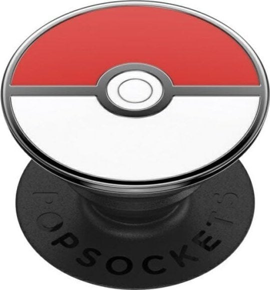 Kapëse telefoni PopSockets Pop Grip Pokémon Pokéball Enamel, dizajn Pokéball, e bardhë e kuqe