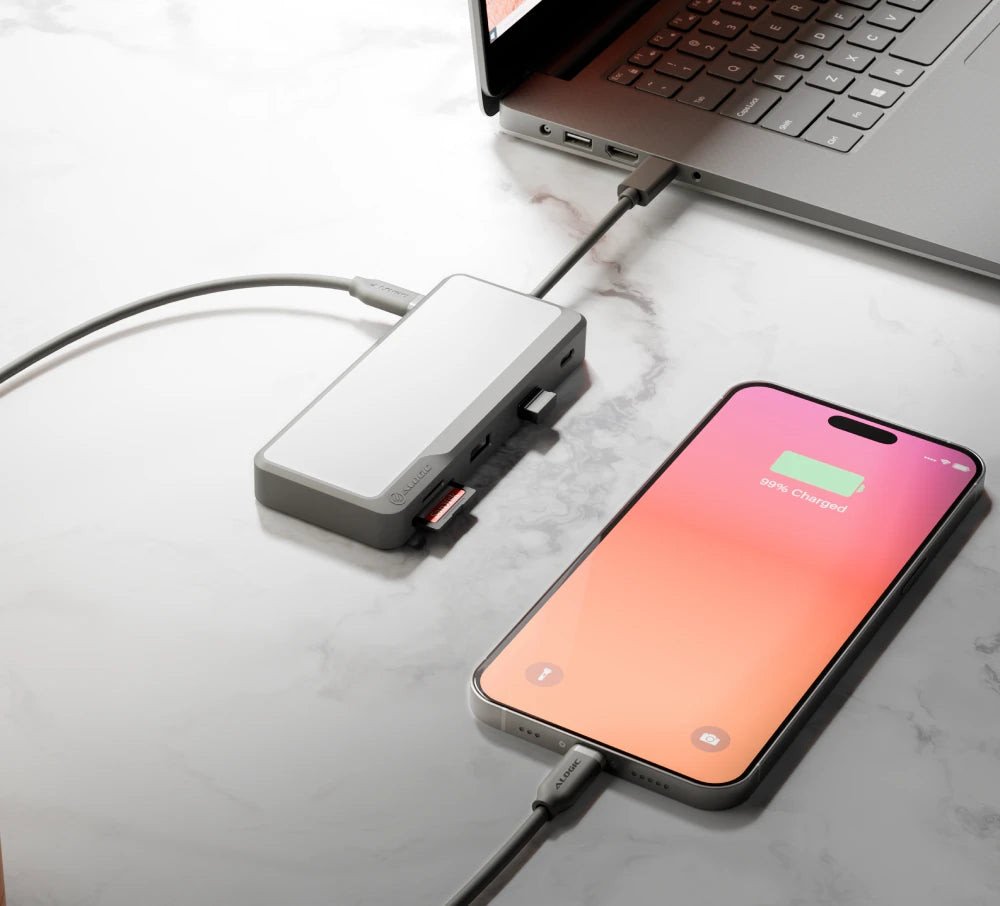 Док USB C Fusion Pro Go 7 во 1, 7 порти, сив