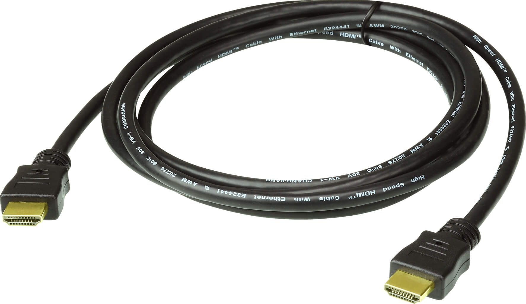 Kабел HDMI Aten 2L-7D02H-1, 2m, High Speed со Ethernet, црн