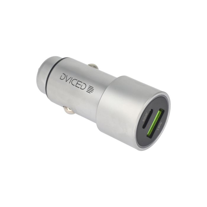 Dviced Car Charger 1 USB-A, 1 USB-C, Metal