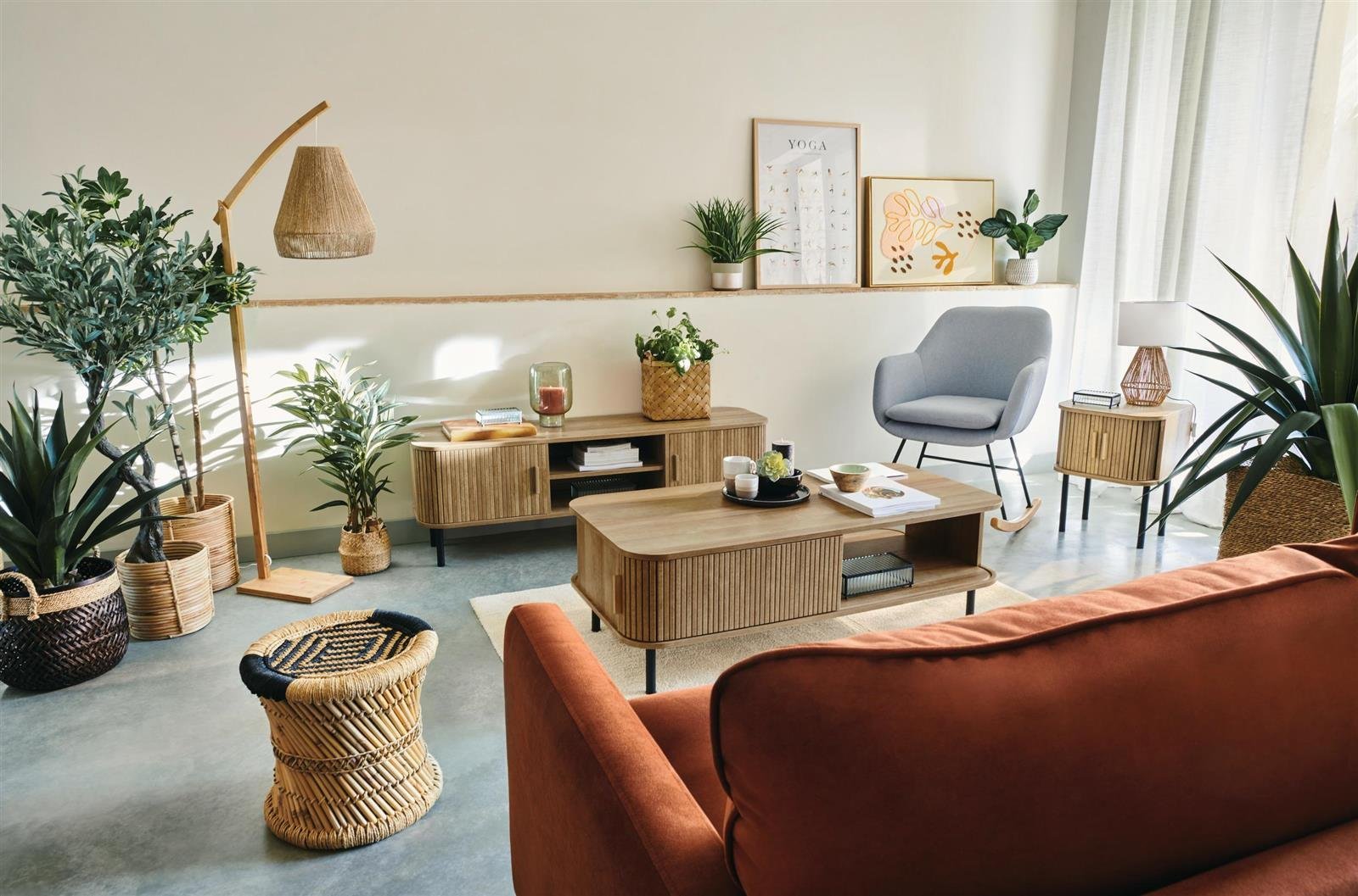 Mobileri TV Atmosphera Colva, 2 dyer, 140 cm, efekt lisi, bezhë