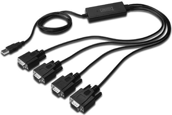 Kabllo Digitus USB-A në RS-232, 1.5m, e zezë