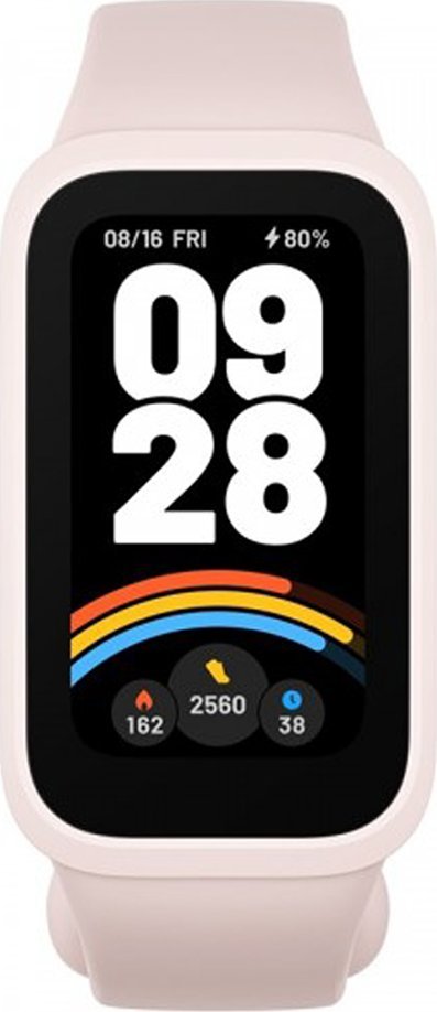 Паметна нараквица Xiaomi Smart Band 9 Active, следење активност, отпорна на вода, розова