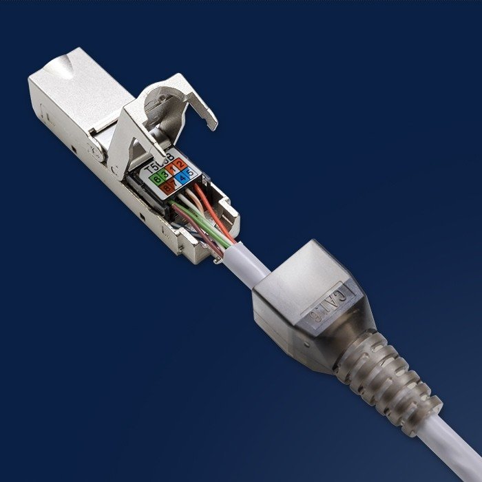 Prizë RJ45 Qoltec 54540, CAT6 STP, toolless, gri