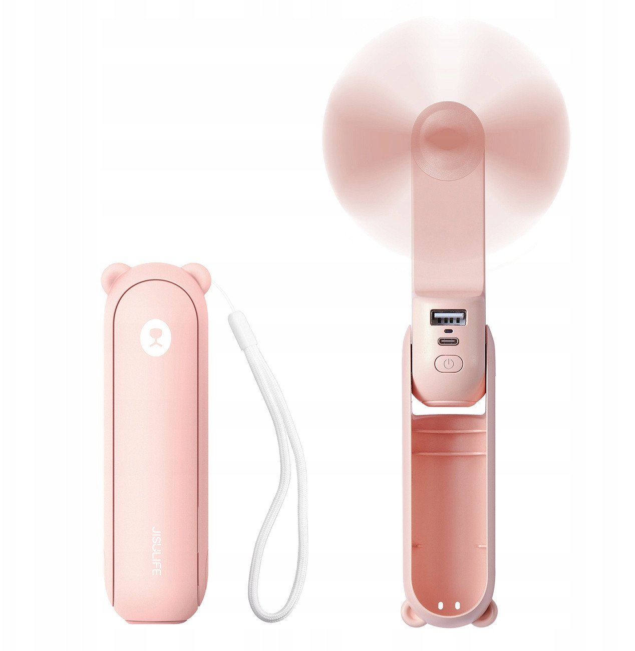 Ventilator dore JISULIFE Life8, portativ, 2 shpejtësi, rozë