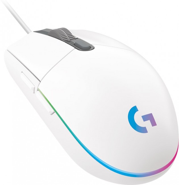 Maus Logitech G102 Lightsync, i bardhë
