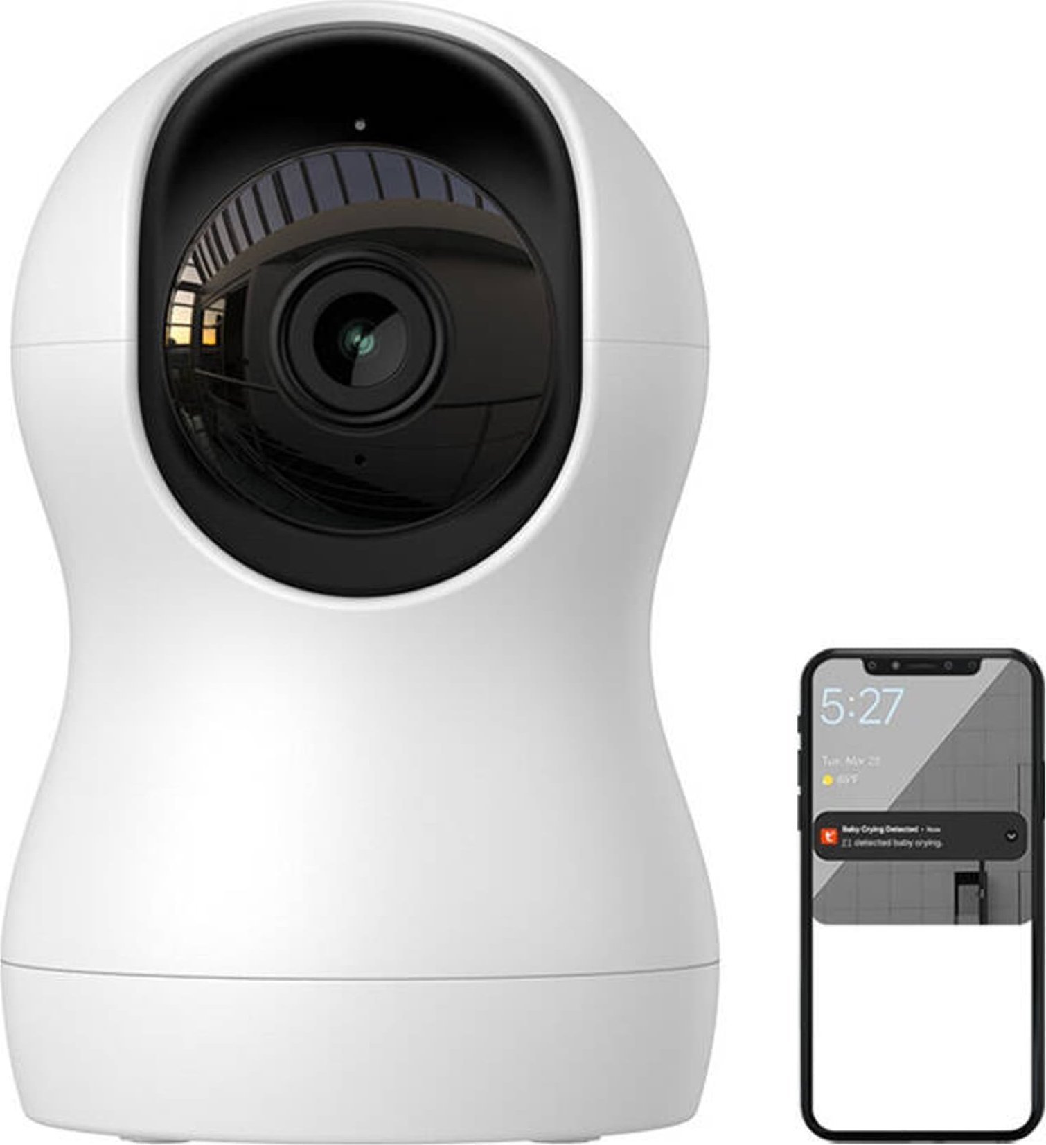 Kamerë sigurie Gosund 2K Home Security, Wi-Fi, shikim nate, e bardhë