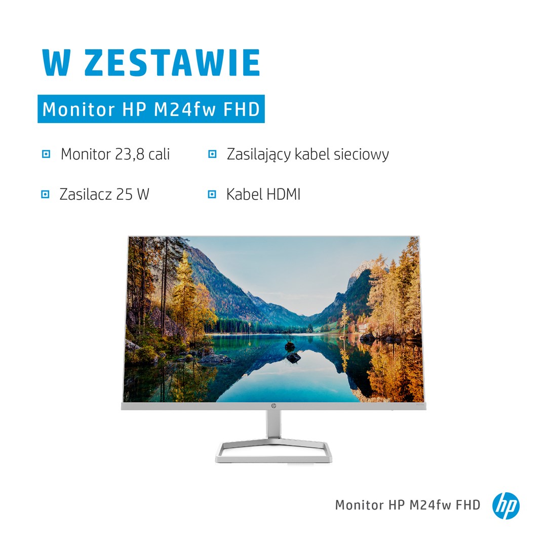 Monitor HP M24fw (2D9K1E9), 23.8", 1920 x 1080, Full HD, 75 Hz, i hirtë