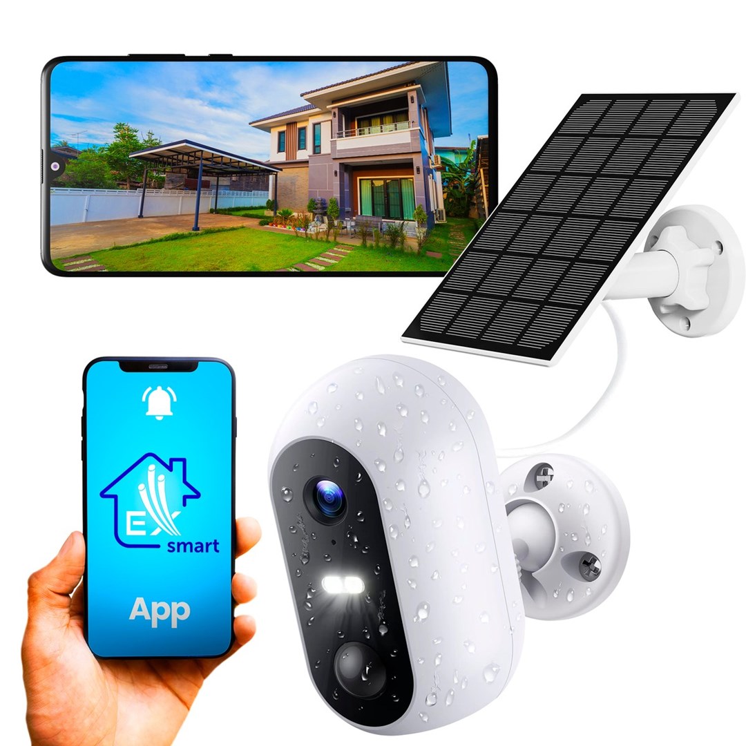 Kamerë e jashtme Extralink Smart Life SolarEye, Full HD, Wi-Fi, 5200mAh, e bardhë Kamerë e jashtme Extralink Smart Life SolarEye, Full HD, Wi-Fi, 5200mAh, e bardhë
