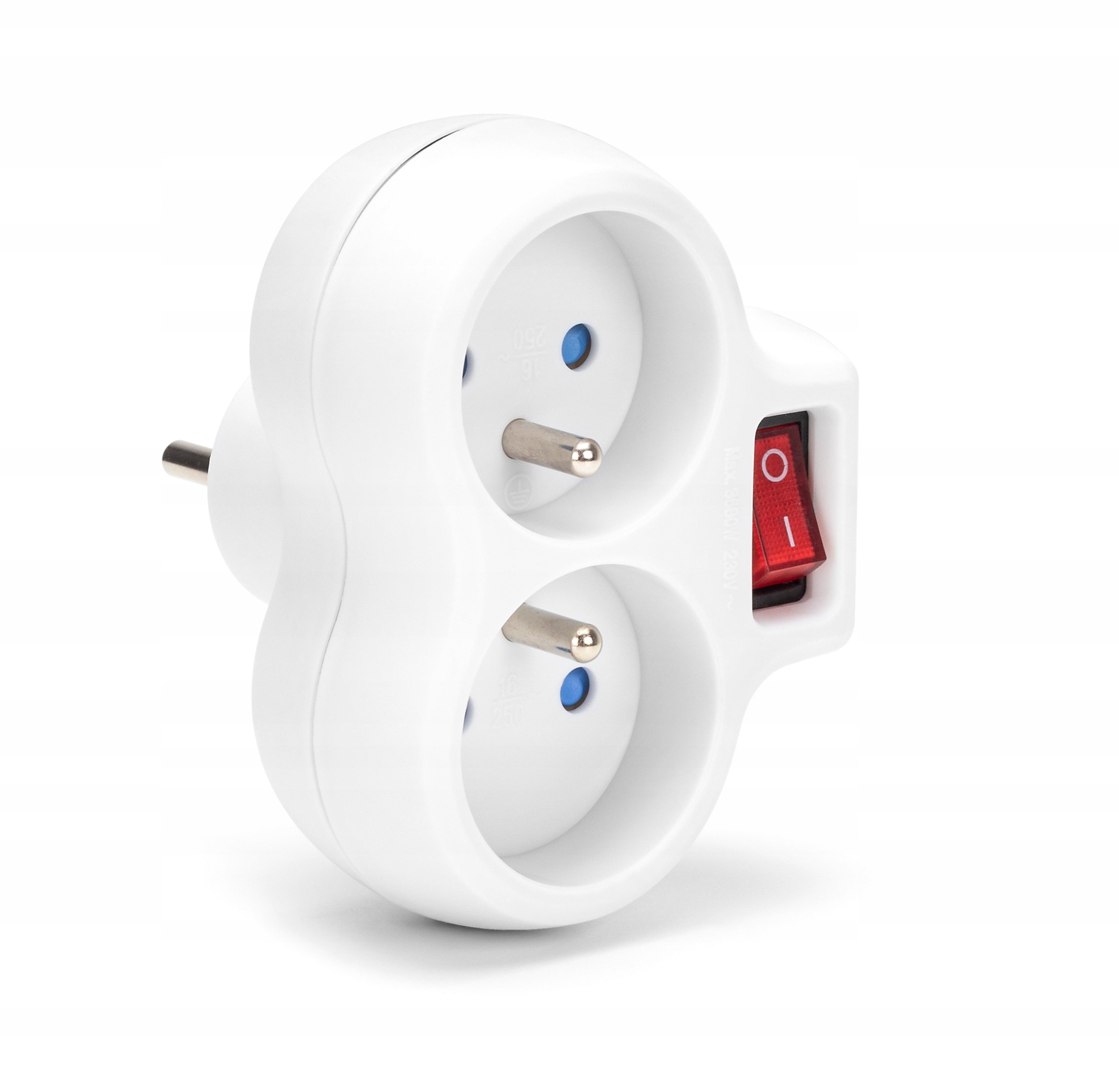 Ndarës elektrik dyfishtë Maclean MT148, me ndërprerës, i bardhë