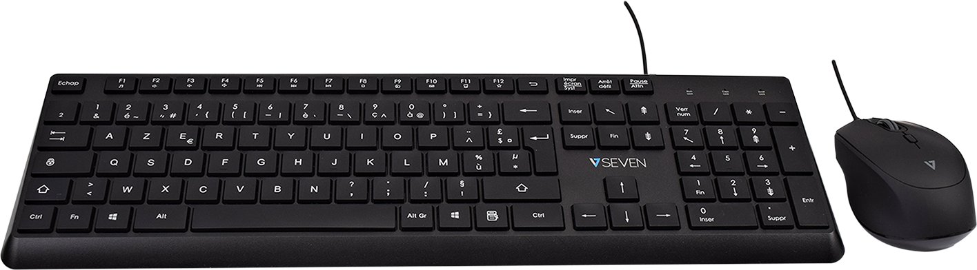 Сет тастатура и глушец V7 CKU350ES, USB, шпански QWERTY, црн