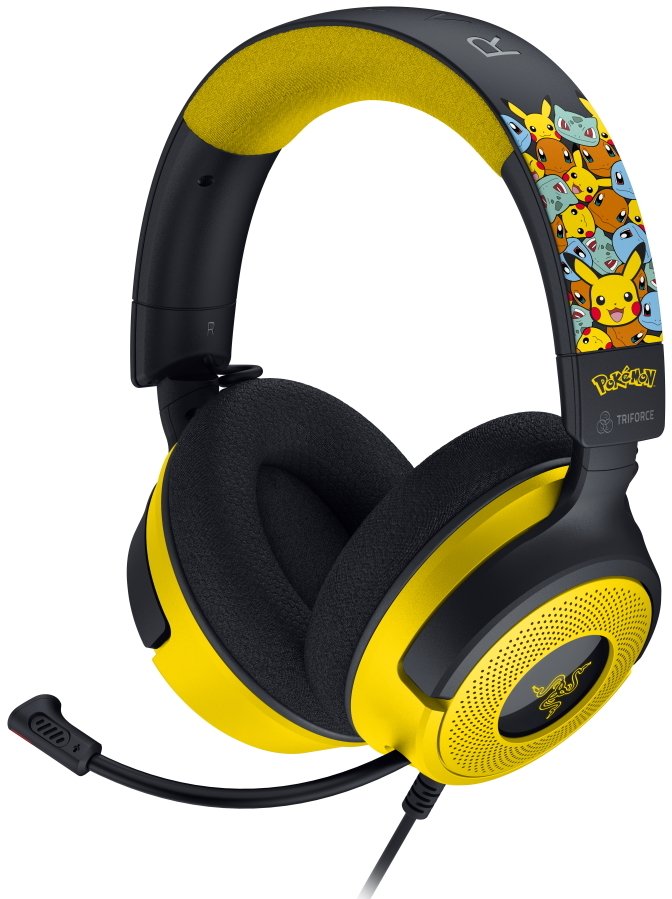Kufje gaming Razer Kraken V4 X Pokémon Edition, 40 mm, 7.1 Surround, të verdha