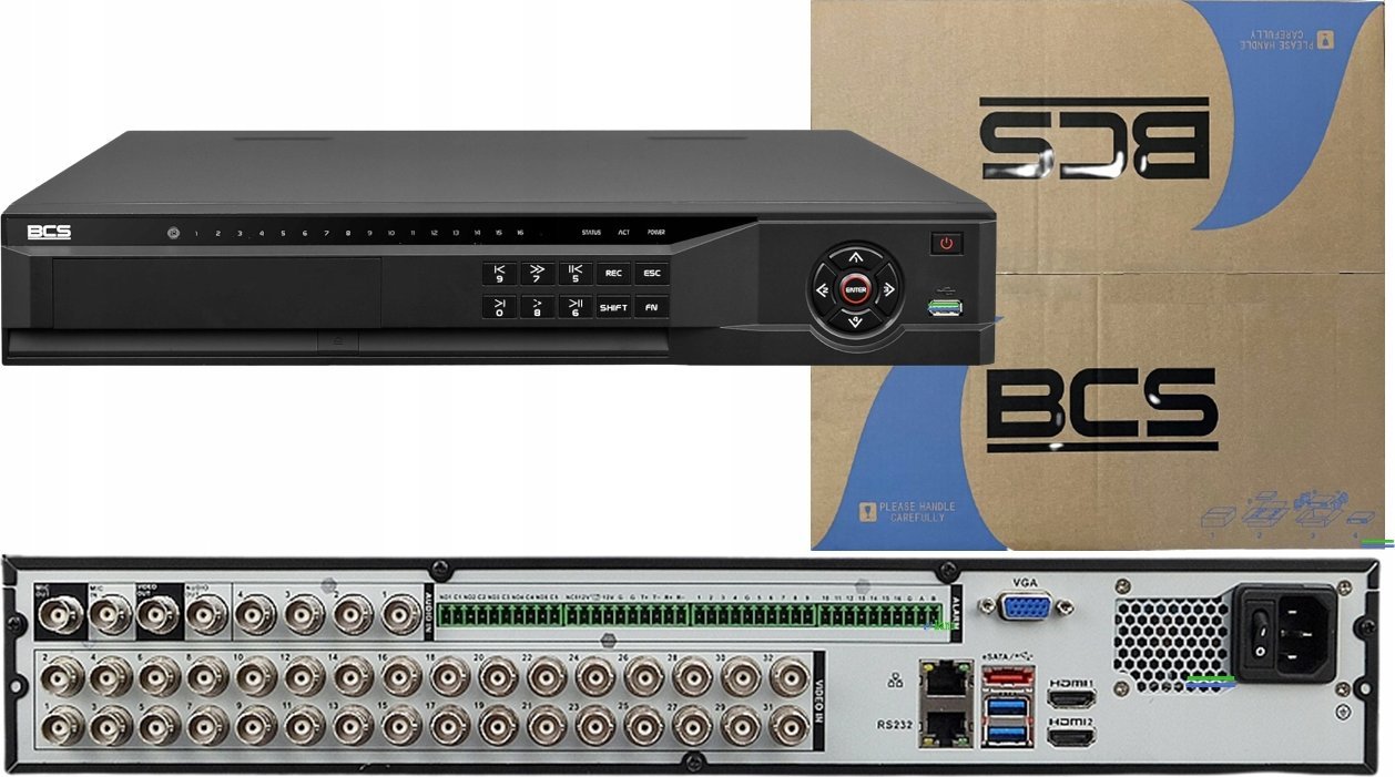 Регистратор DVR BCS-L XVR3204-4KE-IV, 32 канали, 5in1, црн