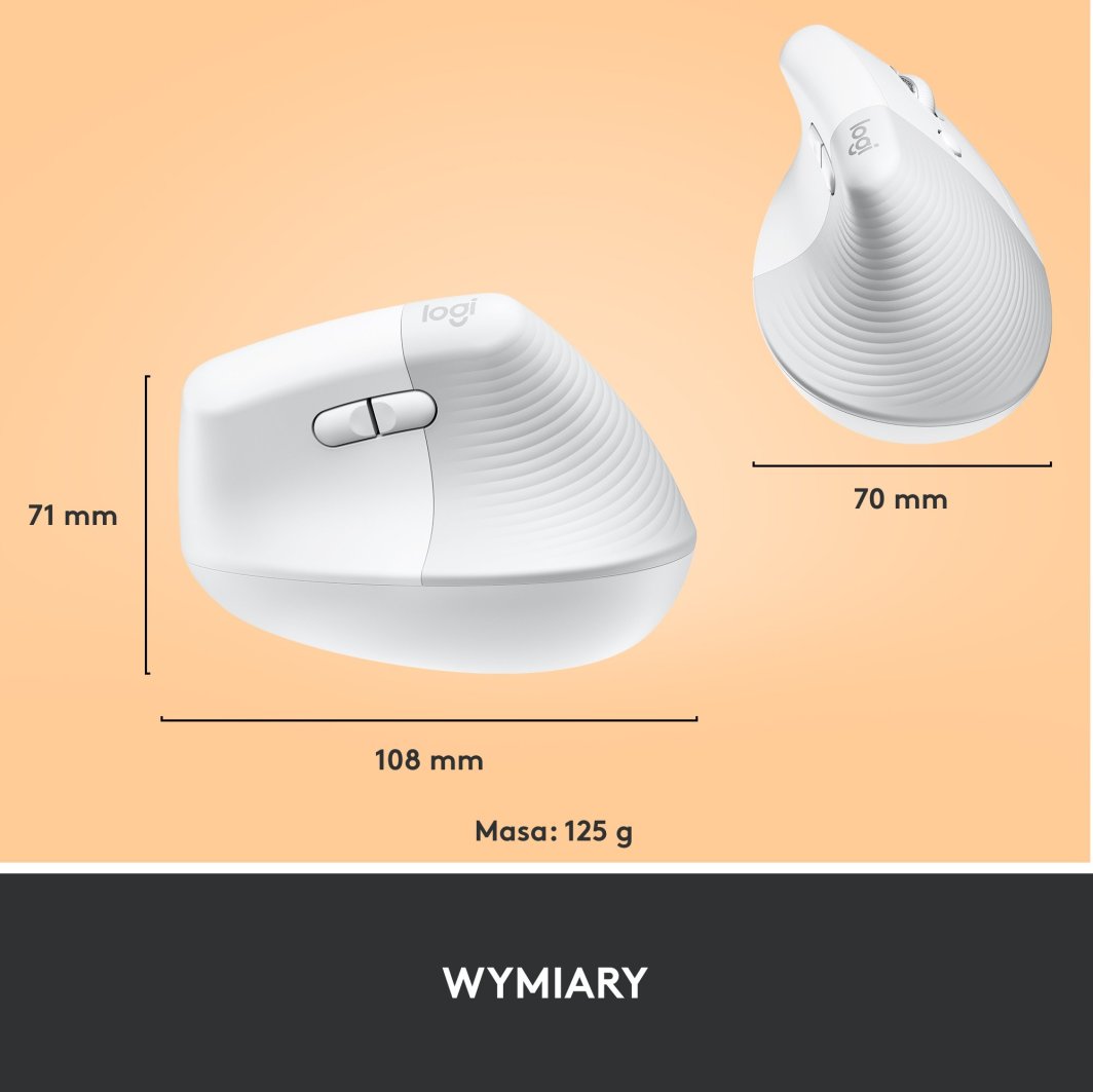 Maus wireless Logitech Lift Off-White, i bardhë