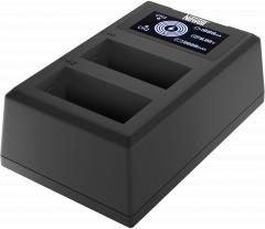 Karikues baterie Newell Dual-Channel FDL-USB-C, për bateri NP-W126, me ekran LCD, i zi