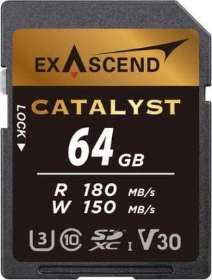 Kartë memorie ExAscend Catalyst SDXC 64GB, Class 10 UHS I U3 V30