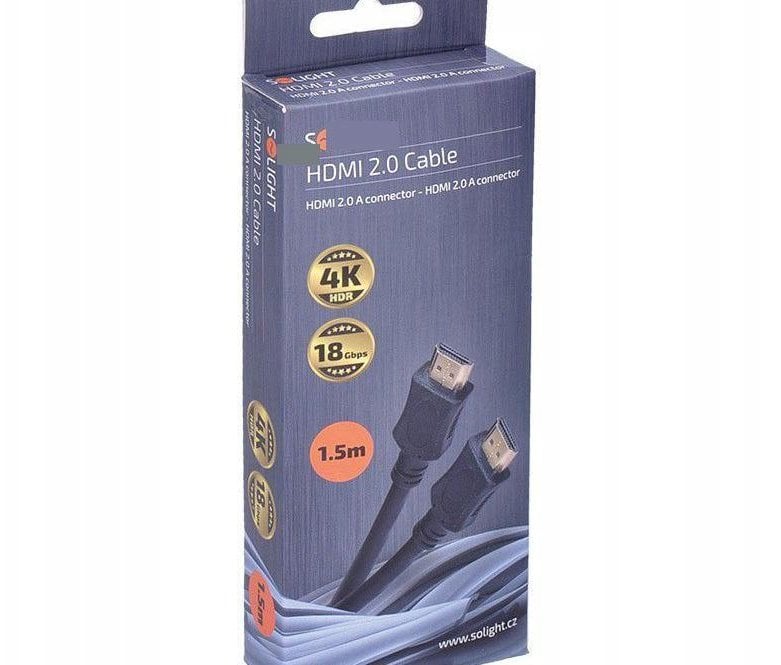 Кабел HDMI Solight 2.0, 1.5 m, видео аудио, црн