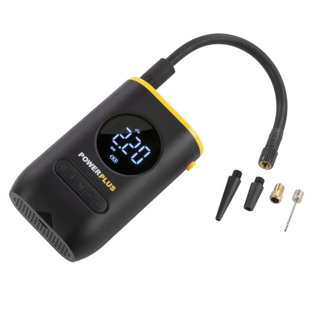 Kompresor pa kabllo Powerplus POWX1710, 8V, 2Ah, portokalli