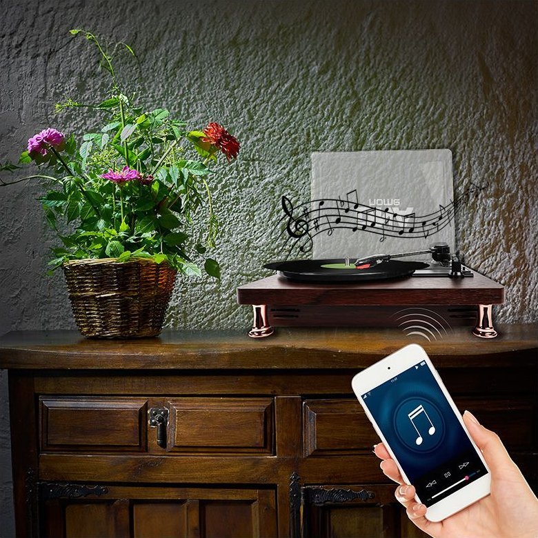 Gramafon DNA TT1, Bluetooth, 3 shpejtësi, mahogon