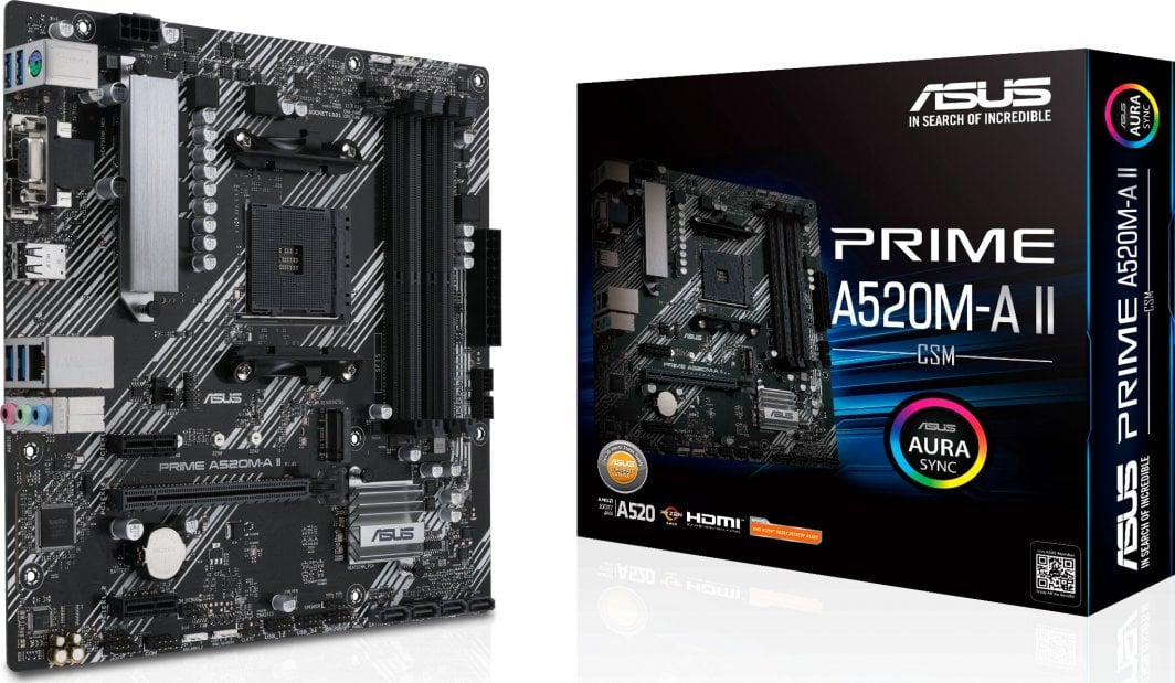 Pllakë amë Asus PRIME A520M-A II/CSM, AMD A520, Socket AM4, 4 slota, Micro ATX