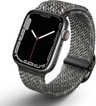 Rrip për Apple Watch Uniq Aspen, 44 45mm, thurje tekstili, gri e errët