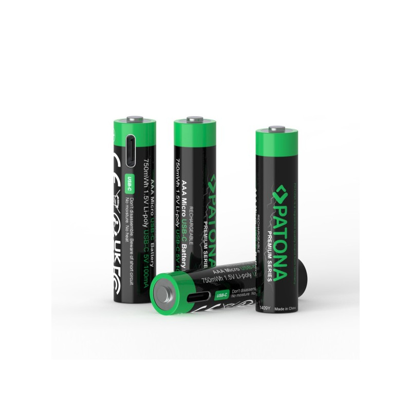 PATONA Premium USB-C Micro AAA Rechargeable Batteries