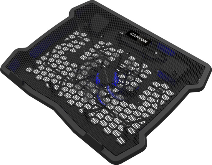Mbajtëse ftohëse CANYON NS02 për laptop 10-15.6 ", LED, e zezë