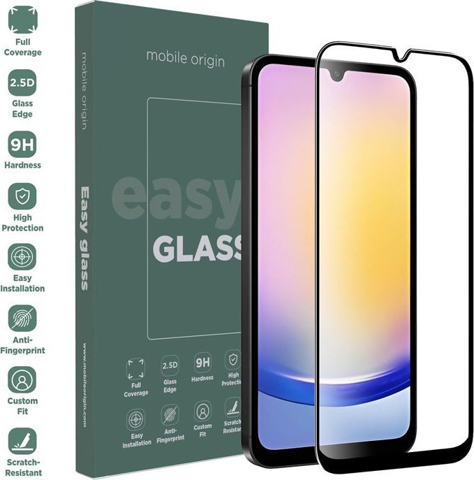 Xham mbrojtës Mobile Origin EasyGlass për Samsung Galaxy A25 5G, Double Strong, transparen