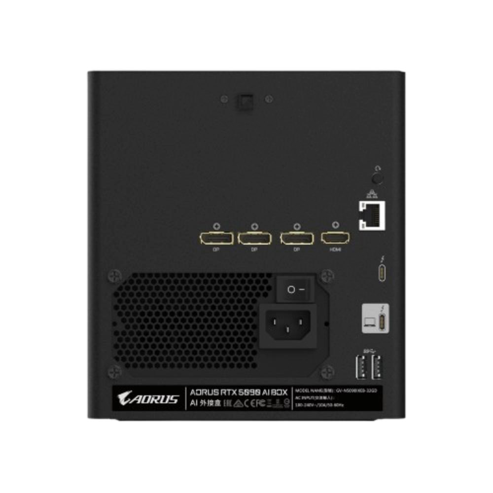 Kути eGPU Gigabyte AORUS RTX 5090 AI Box, Thunderbolt 5, водено ладење, црна