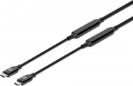 Kabllo USB C Manhattan, 5m, USB 3.2 Gen2 10Gbps, 60W 3A, e zezë