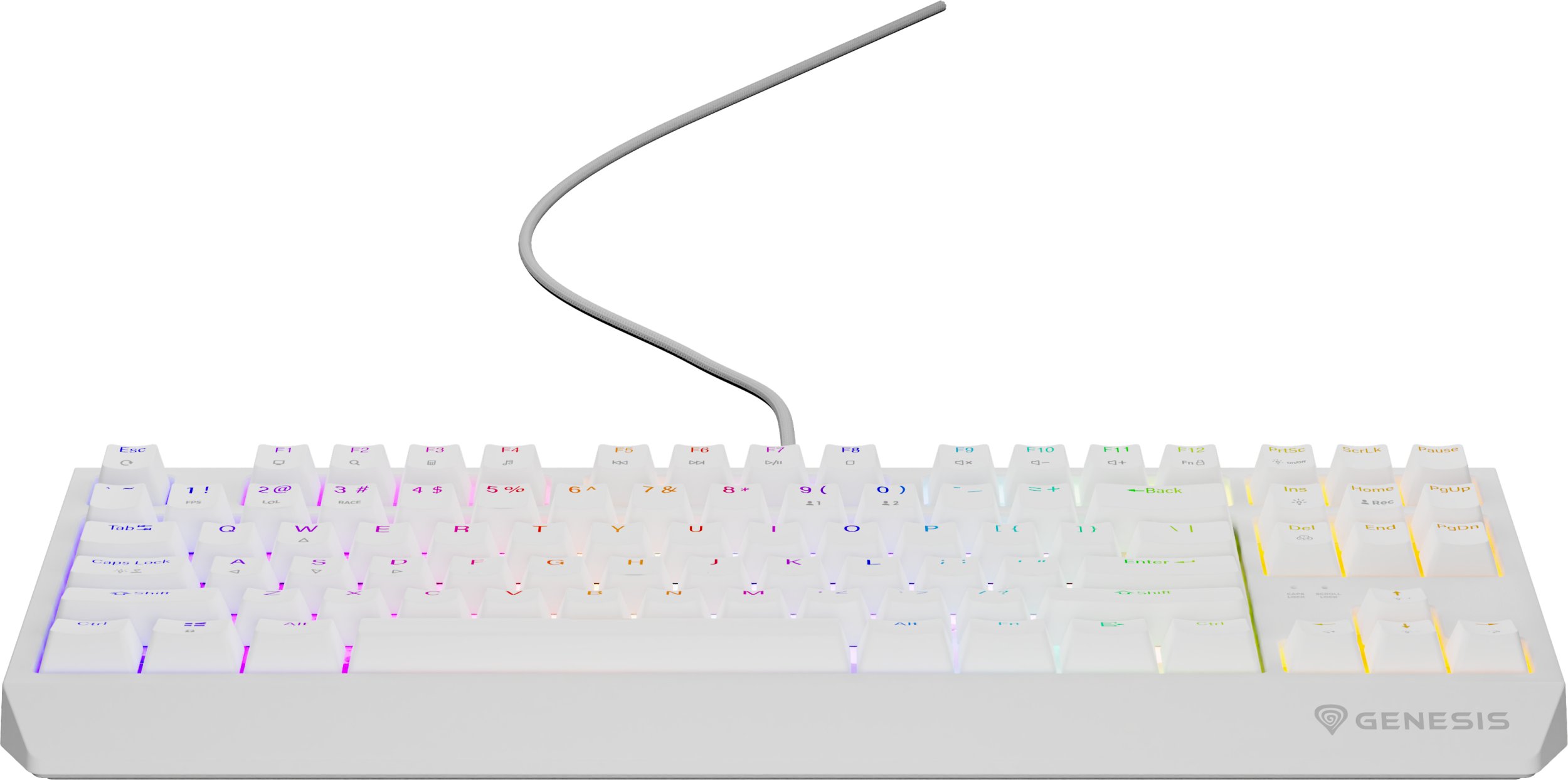 Tastierë mekanike gaming Genesis Thor 230 TKL, RGB, Hot Swap, e bardhë