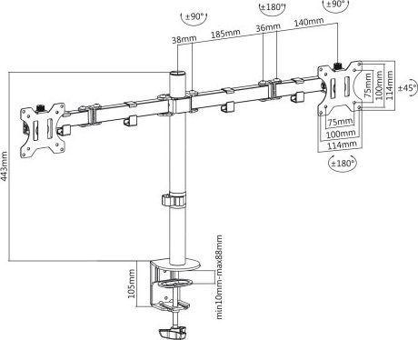 Mbajtëse për monitor Maclean (MC-884), 17" - 32"